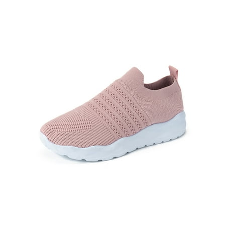 

Bellella Ladies Flats Slip-ons Sock Sneakers Mesh Walking Shoes Comfort Casual Shoe Running Yoga Pink 11