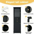 thumbnail image 4 of Euroco Modern Bathroom Storage Cabinet with Glass Doors – Adjustable Shelves, 2 Drawers & Anti-Tip Kit – Elegant Carved Design, Gold Handles, Waterproof MDF, 4 of 9