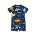 thumbnail image 2 of Musuos Toddler Boys One-Piece Swimsuit, Summer Short Sleeve Cartoon Animal Sun Protection Bathing Suit, 2 of 10
