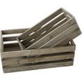 thumbnail image 5 of MyGift Set of 2 Distressed Solid Gray Wood Nesting Boxes with Handles, Country Style, 5 of 6