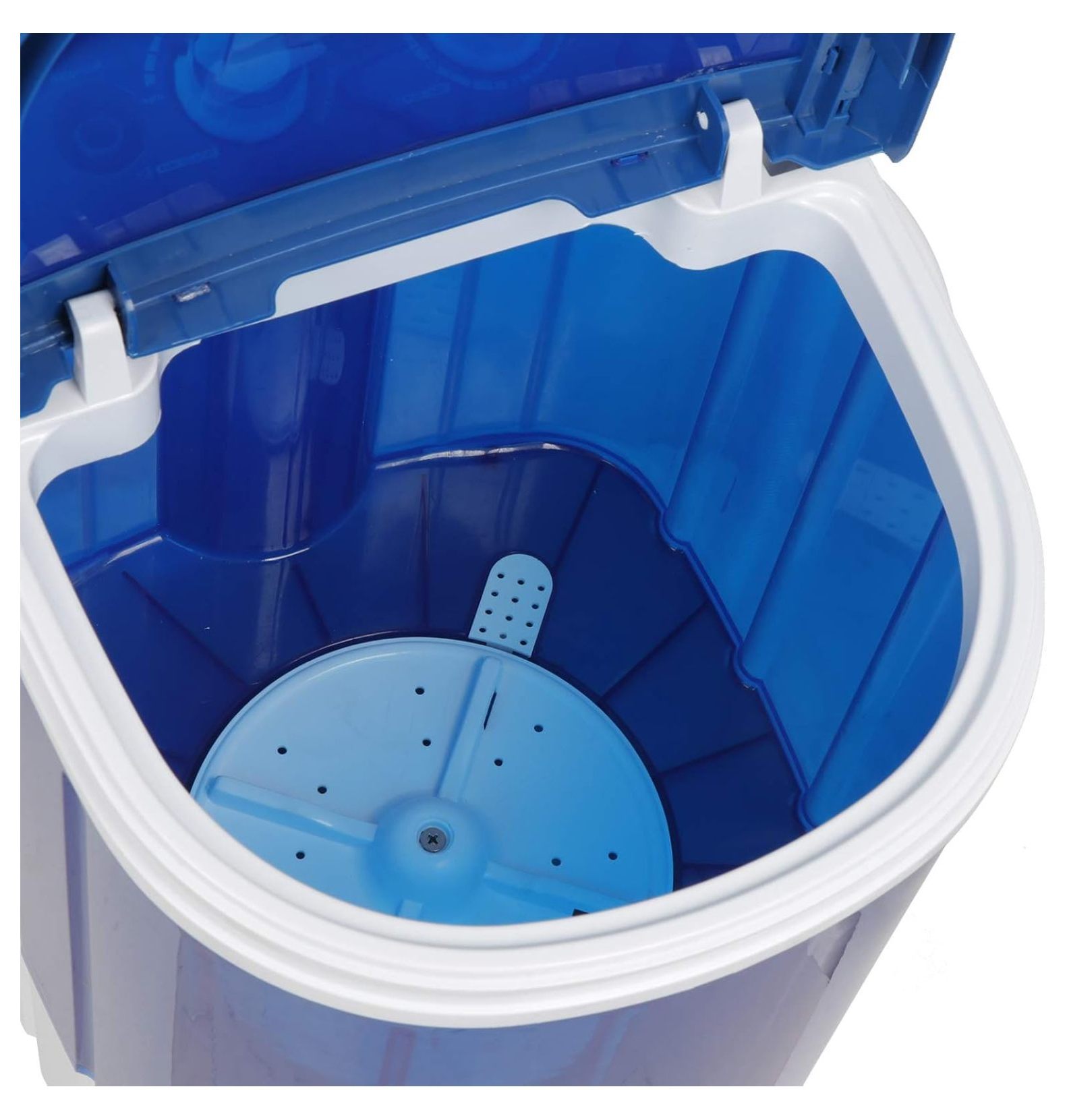 SONGMY 8 lbs Portable Mini Washing Machine - Semi-Automatic Compact Washer Spinner for Apartments, RV, Camping, Single Translucent Tub Blue