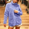 thumbnail image 5 of Turilly Women's Winter Fuzzy Fleece Sherpa Pullovers Casual Warm Long-Sleeved Fleece Zip-Up Sweatshirts, 5 of 6