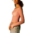 thumbnail image 5 of Women Y2k Lace See Through Long Sleeve Tees Sexy Slim Fitted Crop Top Solid Color Stretchy Fashion Shirts Outfit, 5 of 7