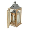 thumbnail image 5 of Cheungs Brown Solid Wood and Glass Lanterns (Set of 2) - L: 9.5 x W: 9.5 x H: 23, 5 of 6