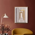 thumbnail image 2 of Nawypu  Framed Canvas Print Wall Art Mid-Century Geometric Gold Square Pattern Abstract Shapes Illustrations Minimal Decorative Bohemian for Living Room, Bedroom, Office -, 2 of 4