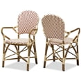 thumbnail image 1 of Baxton Studio Seva Chaise d'Appoint en Beige et Rouge (Lot de 2), 1 of 7