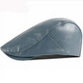 thumbnail image 3 of SikaFu New Men Women Beret Solid PU Leather Beret Hat Vintage Adjustable Beret Cap Retro Artist Painter Hat Ivy Newsboy Flat Cap, 3 of 6