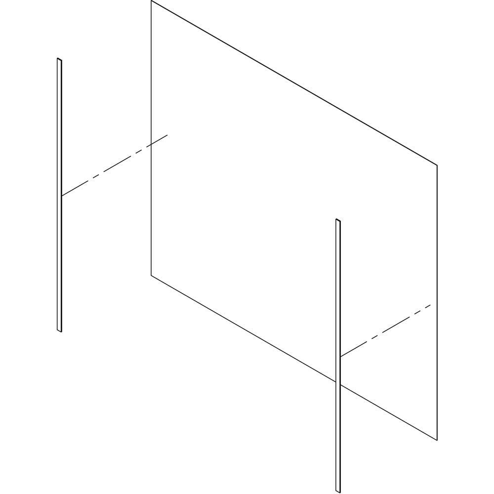 HUBERT® Check Out Shield Clear Plastic with Double-Sided Tape - 36"L x 30"H
