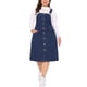 thumbnail image 1 of Vestido de mezclilla de talla grande Agnes Orinda para mujeres, con botones frontales, tirantes ajustables y falda tipo suspender 1X azul oscuro, 1 of 6
