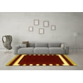 thumbnail image 3 of Ahgly Company Machine Washable Indoor Square Abstract Yellow Contemporary Area Rugs, 7' Square, 3 of 4