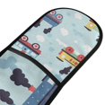 thumbnail image 4 of Yayeee Double Oven Mitt Kitchen Heat Resistant Baking 35" x7" Quilted Glove, Colorful Trains, 4 of 6