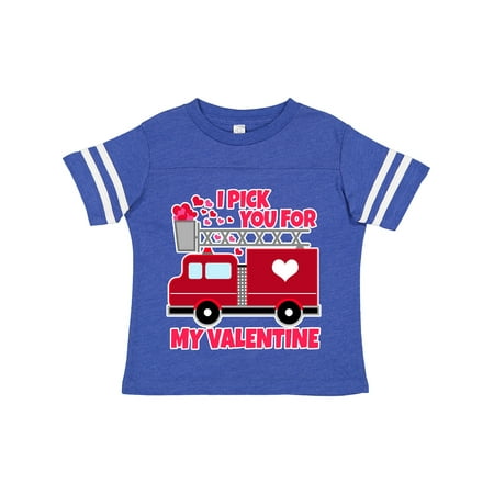 

Inktastic I Pick You for My Valentine with Red Firetruck Gift Toddler Boy or Toddler Girl T-Shirt