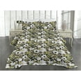 thumbnail image 2 of Ambesonne Leaves Greenery Quilted Bedspread Set 3 Pcs, Spring Vibes Leafy, Queen, Apple Green Off White, 2 of 4