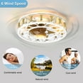 thumbnail image 3 of Aukfa 20" Caged Ceiling Fans with Lights and Remote, Low Profile Bladeless Caged Fan with 6 Speeds and Timing, White, 3 of 8