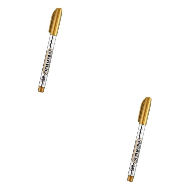sweethay Rotuladores de pintura Rotuladores de pintura Rotulador duradero de oro y plata Pintura Escritura de caligrafía para hacer tarjetas 550oro 2Conjunto