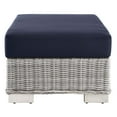 thumbnail image 4 of Lounge Chair Chaise, Rattan, Wicker, Light Grey Gray Blue Navy, Modern Contemporary Urban Design, Outdoor Patio Balcony Cafe Bistro Garden Furniture Hotel Hospitality, 4 of 8