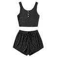 thumbnail image 5 of cfhntfmh Women 2 Piece Ribbed Pajama Set Sleeveless Crop Cami Tops and Shorts Lounge Sleepwear Pj Set, 5 of 5
