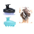 thumbnail image 1 of Cepillos de champú masajeador de cuero cabelludo, paquete de 2 [húmedo y seco] limpiador de cuero cabelludo de ducha con cerdas de silicona suave para mujeres y hombres (negro y azul) Ormromra WRLF-34, 1 of 8