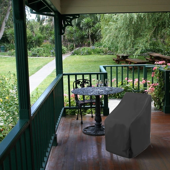 IMIKEYA 1Pc Portable Outdoor Chair Cover Black Oxford Cloth Waterproof Protective Garden Cover