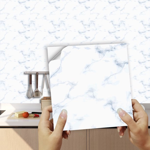 CUH 10pcs Waterproof Backsplash Tiles Peel And Stick Removable Bathroom