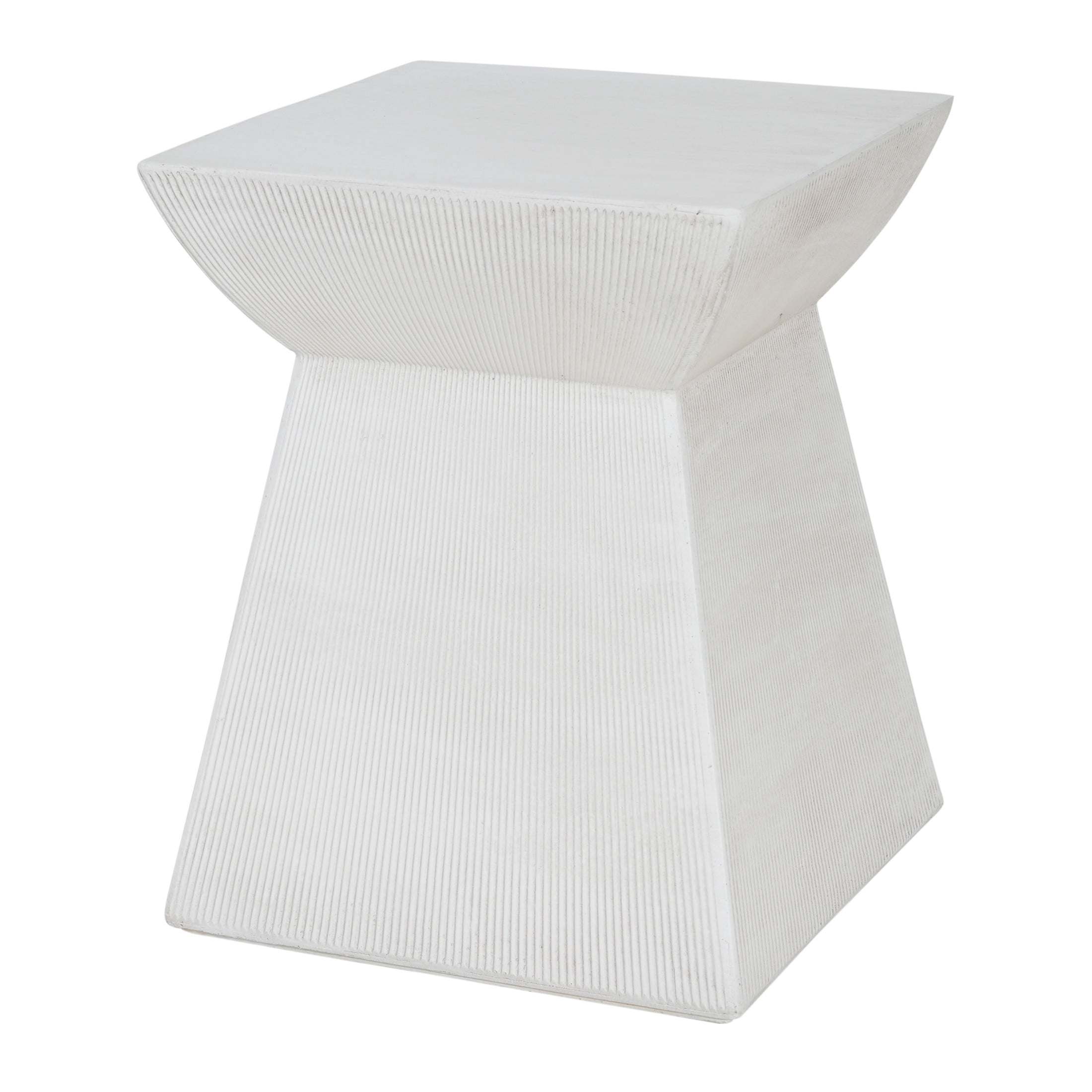 Christopher Knight Home Antique-Textured Lightweight Concrete Outdoor Accent Side Table, White