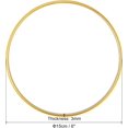 thumbnail image 2 of PATIKIL 6 Inch Round Metal Floral Hoop, 2 Pcs Gold Wreath Macrame Frame for Wedding Geometric Decor Party Wall Hanging, Gold Tone, 2 of 5