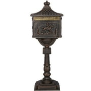 BARONAGE Cast Aluminum Mail Box, Postal Box , Mailbox and Post Kit,Mailbox Color Bronze