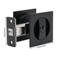 thumbnail image 3 of Square Sliding Door Lock Privacy Barn Pocket Door Entry Lock Zinc Alloy Latch Black, 3 of 7
