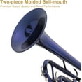 thumbnail image 4 of BOBOKY Bb Standard Trumpet for Beginners Students Brass Instrument with Hard Case 7C Mouthpiece Cleaning Cloves Full Starter Kit for Kids Adults.Blue, 4 of 13