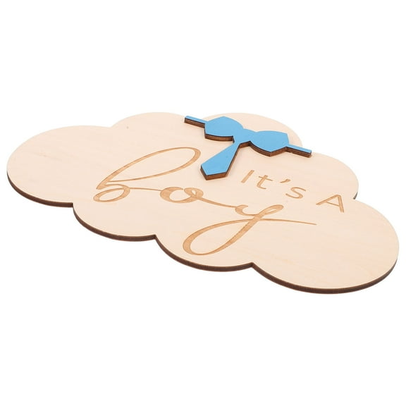 OUNONA Wooden Birth Announcement Sign Cloud Shaped Baby Name Wood Sign Newborn Sign