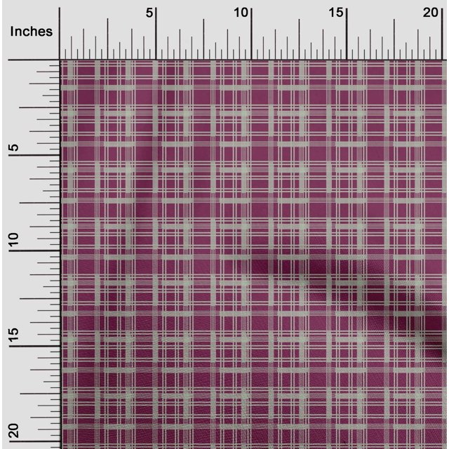 oneOone Polyester Lycra Fabric Check Kasuri Decor Fabric Printed BTY 56 Inch Wide
