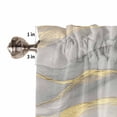 thumbnail image 5 of Tier Curtains 45 Inches Long, Marble Grey Window Treatment Curtain Drapes, Modern Gold Luxury Neutral Texture Small Curtain Drapes for Bathroom Laundry Room, 27.5"x45", 2 Panels, 5 of 7