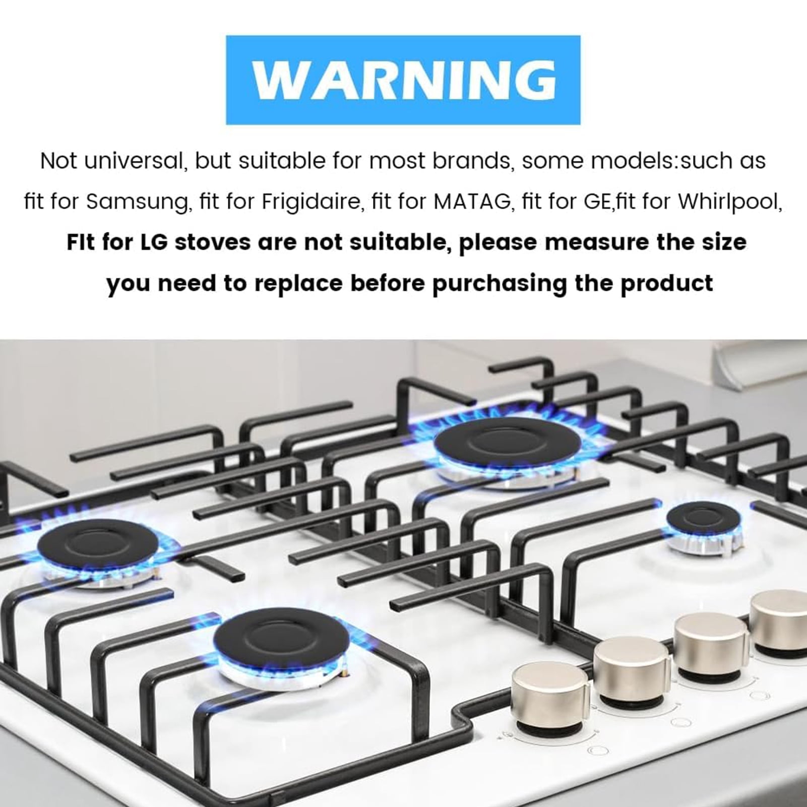 OIUR 8Pcs Gas Stove Burner Cover Easy Installation High Temp Resistant Electric Stove Cover for Samsung for LG for MATAG Stovetop