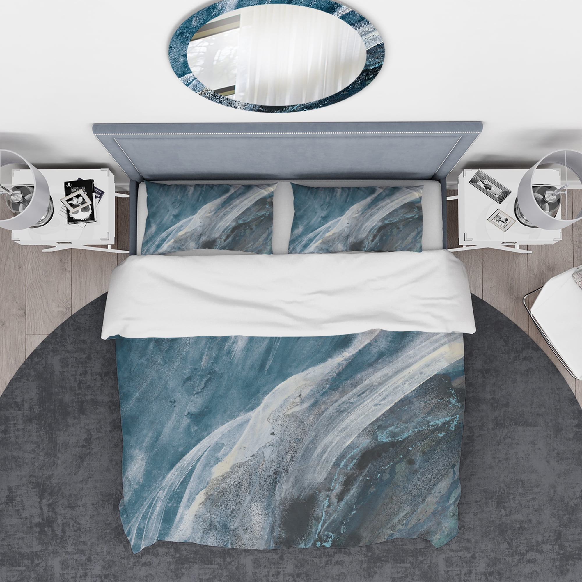 Designart 'Splash Blue Indigo' Geometric Duvet Cover Set