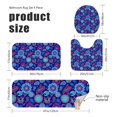 thumbnail image 3 of Paisley and Floral Blue Pattern Bathroom Rug Set 4 Piece,Includes Contour,Lid Cover,Bath Mat,Non-Slip Extra Soft Absorbent Washable, 3 of 4