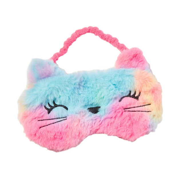 Claire's Fuzzy Rainbow Kitty Beauty Sleep Eye Mask
