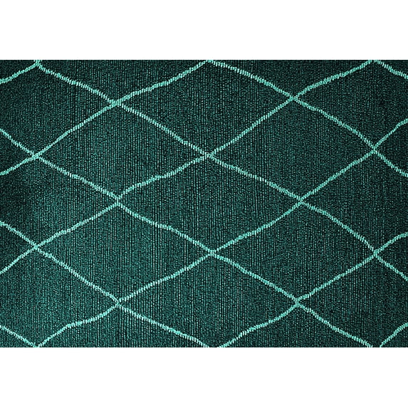 Ahgly Company Indoor Rectangle Oriental Turquoise Blue Industrial Area Rugs, 2' x 5'