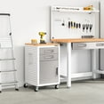 thumbnail image 2 of Seville Classics UltraHD® Steel Body Lockable 2-Drawer Rolling Storage Cabinet Organizer, 20" W x 18" D x 34.625" H, White, 2 of 4