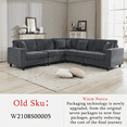 thumbnail image 2 of [NEW PACKAGING] Oversized Modular Sectional Sofa, L-Shaped Couch in Soft Gray Corduroy, Deep Seat 5-Seater with 11 Cushions, Durable Wood Frame for Living Room &amp; Apartment, 2 of 17