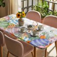 thumbnail image 3 of Easter Bunny Table Cloths for 5 Foot Rectangle Tables, Colorful Easter Eggs Eucalyptus Grey Wooden Patio Waterproof Elastic Fitted Tablecloths, Washable Rectangular Table Cover for Camping, 3 of 8