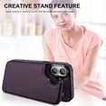thumbnail image 4 of KOMI pour iPhone 16 Plus Étui Mural avec Porte-Cartes, Cuir PU Premium avec Support, Fentes pour Cartes, Protection Antichoc Robuste, Étui à Rabat pour Apple iPhone 16 Plus 6.7 Pouces, Violet Foncé, 4 of 4