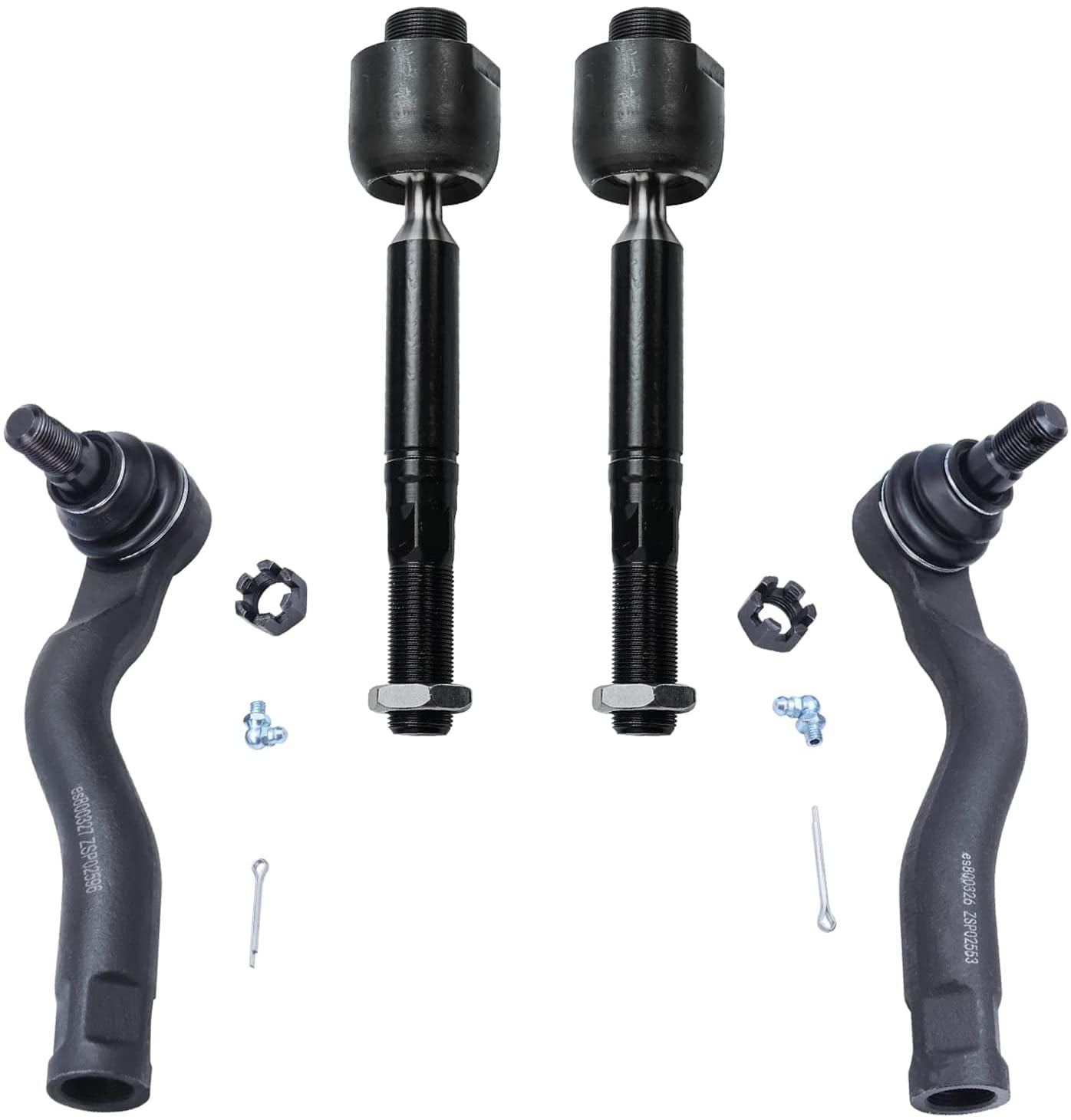 Detroit Axle 4PC Front Inner and Outer Tie Rods for 2008 2009 2010 2011 2012 2013 2014 2015 2016 Toyota Sequoia 2007-2016 Toyota Tundra 