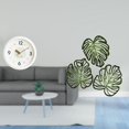 thumbnail image 2 of Reloj De Pared Moderno Con Hojas De Palmera, Creativo, Redondo, Silencioso, Con Números Grandes, Adorno Decorativo De Madera Para El Hogar, La Oficina, El Estudio, La Sala De Estar,, 2 of 7
