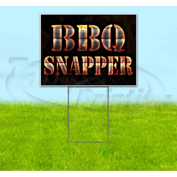 Bbq Snapper (18" x 24") Yard Sign, Includes Metal Step Stake