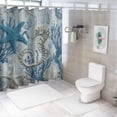 thumbnail image 7 of Orinice Vintage Nautical Coastal Shower Curtain Starfish Seahorse Ocean Beach Octopus Seashell Coral Underwater Sea Animal Marine Life Bath Curtain with Hooks 60x72, 7 of 7