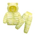 thumbnail image 1 of 2 Pcs/set Baby Infant Girls Boys Winter Clothes Outfits Sets Toddler Kids Lightweight Hooded Down Jacket Coat+ Warm Pants Snowsuit,Yellow-B,4-5 Years, 1 of 6