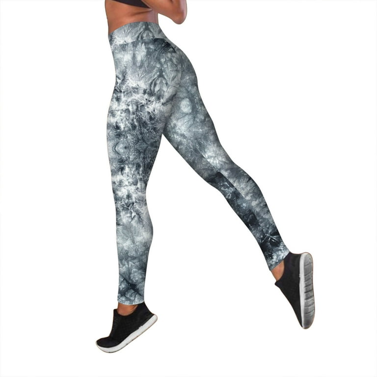 MRULIC yoga pants Waist Workout Workout Women's Print High Yoga Pants  Control Tummy Leggings Pants Pants White + L 