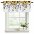 thumbnail image 2 of 2 Pack Valances for Windows, Sunflowers Window Valances for Living Room/Bedroom/Bathroom, Yellow Purple Floral Watercolor Botanical Farmhouse Light Filtering Kitchen Curtain Valance 42"W x18" L, 2 of 9