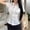 White, variant on Odbmxy Collared Women's Shirts Short Sleeve Summer Ladies Tops Button Slim Tunic Business Casual White Plaid Tops