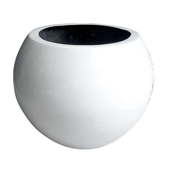 Maceta de Fibra de Vidrio FibraFormas Esfera Mediana Blanco